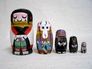 Native American Hopi Carved Grandmother Katsina Nesting Dolls