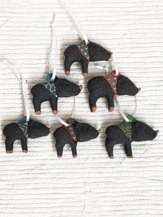 Mata Ortiz Handbuilt and Handpainted Javelina Ornaments