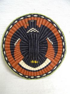 Native American Hopi Made Wicker Plaque with Eagle