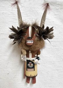 Old Style Hopi Carved Badger Traditional Powerful Healer Kachina Doll (Katsina Doll)
