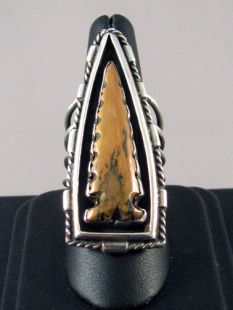 Native American Chippewa and Sioux Made Ring with Dinosaur Bone
