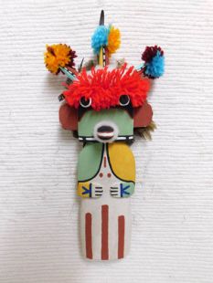Old Style Hopi Carved Three-Horn Traditional Dancer Katsina Doll
