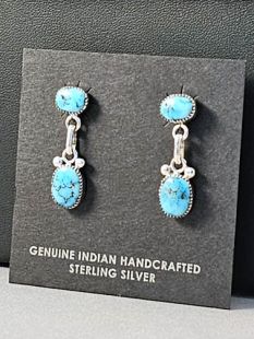 Native American Zuni Made Earrings with Turquoise 