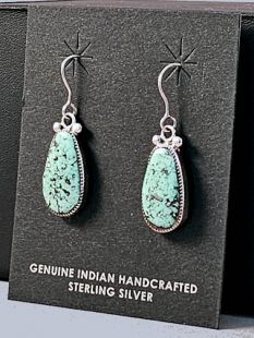 Native American Zuni Made Earrings with Turquoise