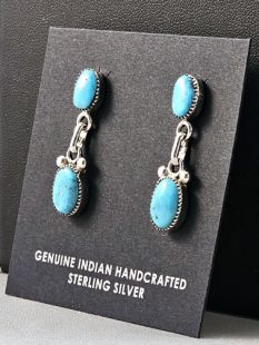 Native American Zuni Made Earrings with Turquoise 
