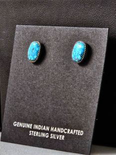 Native American Zuni Made Earrings with Turquoise