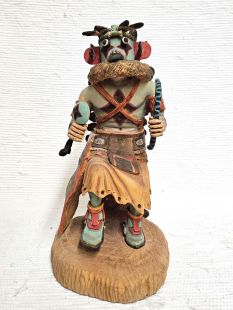Native American Hopi Carved Ahote Warrior Kachina Doll (Katsina Doll)--Blue--Vintage