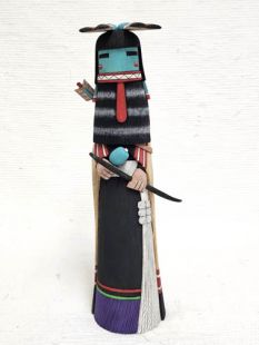 Native American Hopi Carved Heoto Mana Kachina Sculpture (Katsina Sculpture)