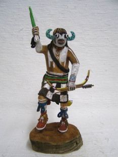 Native American Hopi Carved Rock Eater Angry Katsina Doll