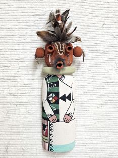 Old Style Hopi Carved Mudhead Traditional Clown Kachina Doll (Katsina Doll)
