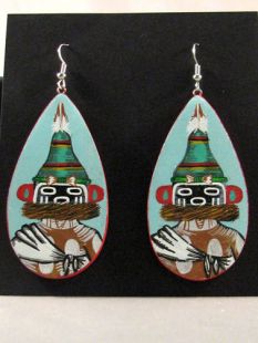 Native American Hopi Made Warrior Twin Katsina Earrings