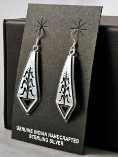 Native American Hopi Made Earrings with Corn