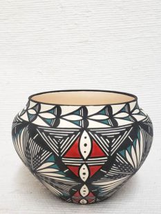 Native American Acoma Handpainted Traditional Pot