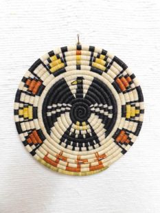 Native American Hopi Made Coil Plaque with Eagle