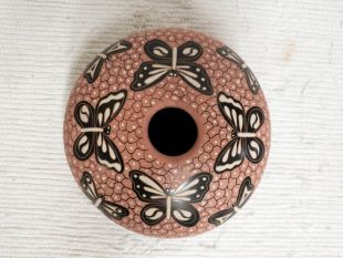 Mata Ortiz Handbuilt and Handpainted Seed Pot with Butterflies