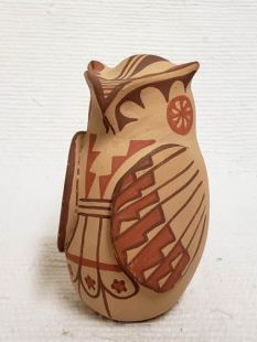 Native American Jemez Handbuilt and Handpainted Owl Effigy