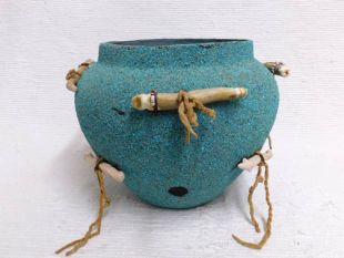 Zuni Handbuilt Fetish Pots - Turquoise