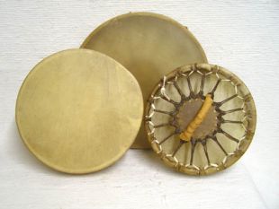 Native American Cherokee Made Single Sided Elk Hand Drums