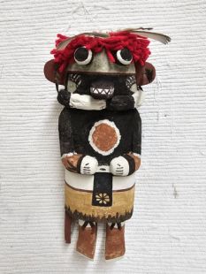 Old Style Hopi Carved Bear Traditional Powerful Healer Katsina Doll--Blue