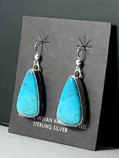 Native American Navajo Made Earrings with Turquoise