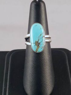 Native American Navajo Made Ring with Turquoise 