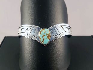 Native American Navajo Made Cuff Bracelet with Turquoise