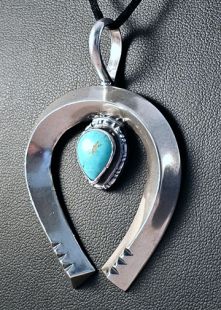 Native American Navajo Made Multistone Naja Pendant