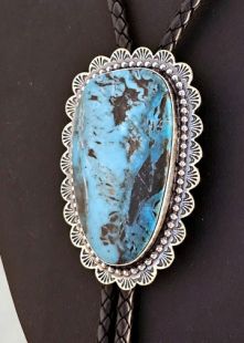 Native American Navajo Made Bolo with Turquoise