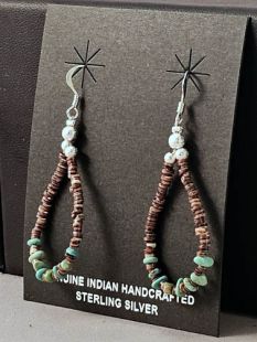 Native American Navajo Made Earrings with Turquoise  
