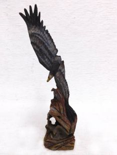 Native American Hopi Carved Eagle Great Spirit and Mudhead Katsina Doll