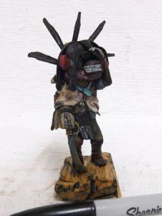 Native American Hopi Carved Ogre Disciplinarian Katsina Doll and Clown