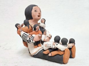 Native American Acoma Made Male Storyteller with Eight Children--Vintage