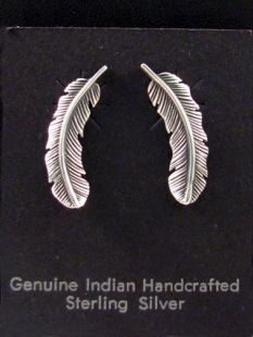Native American Navajo Made Eagle Feather Earrings