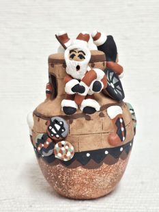 Native American Jemez Made Santa Claus Storyteller with Kiva