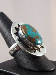 Native American Navajo Made Ring with Turquoise 