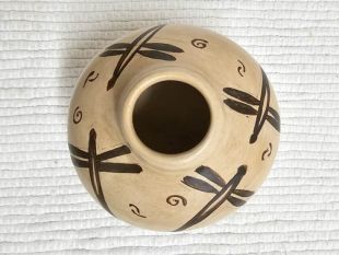 Native American Hopi Handbuilt and Handpainted Small Pot with Dragonflies