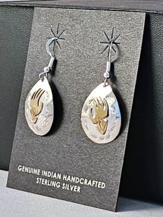 Native American Navajo Made Bear Paw Earrings 
