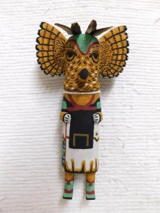 Old Style Hopi Carved Owl Traditional Warrior Katsina Doll