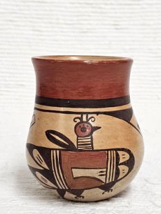 Vintage Native American Hopi Handbuilt and Handpainted Miniature Pot with Hummingbird