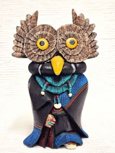 Native American Hopi Carved Owl Warrior Kachina Doll (Katsina Doll)
