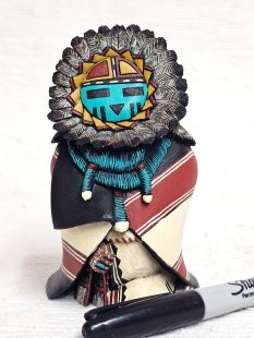 Native American Hopi Carved Sunface Kachina Doll (Katsina Doll)