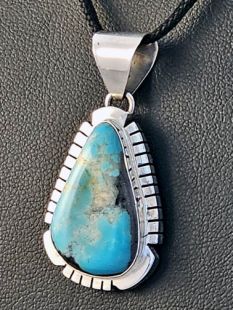 Native American Navajo Made Pendant with Turquoise