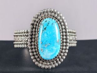 Native American Zuni/Navajo Made Cuff Bracelet with Turquoise