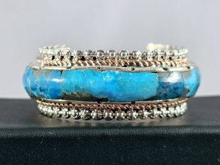 Native American Zuni/Navajo Made Cuff Bracelet with Turquoise
