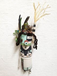 Old Style Hopi Carved Half Harvester Half Clown Traditional Katsina Doll