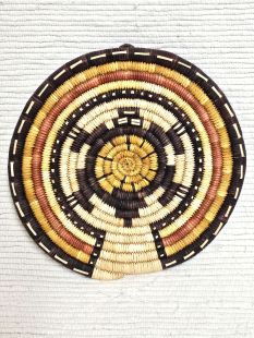 Native American Hopi Made Coil Plaque with Turtle--Vintage 