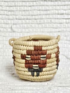 Native American Hopi Made Figurative Coil Basket with Mudhead