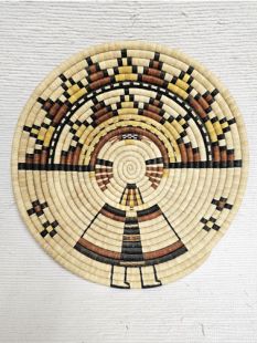 Native American Hopi Made Coil Plaque with Butterfly Maiden