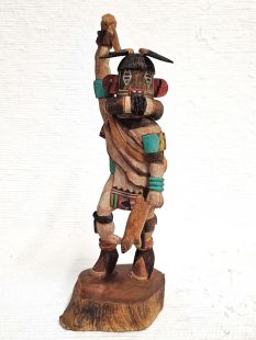 Native American Hopi Carved Left Handed Hunter Kachina Doll (Katsina Doll)