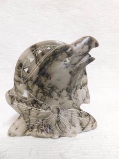 Native American Made Ceramic Horsehair Flat Eagle with Shield